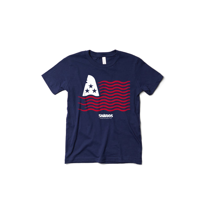 Sharky's Youth Patriotic Fin Tee