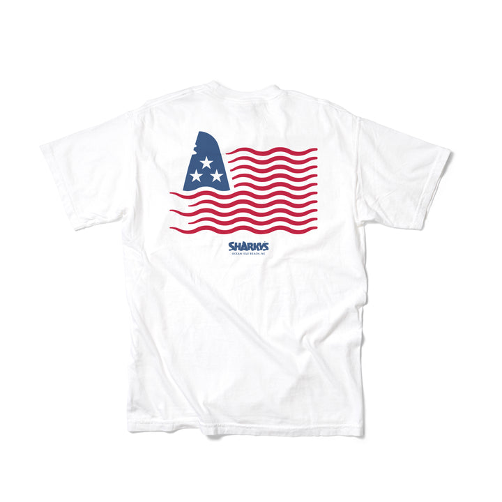 Sharky's Unisex Patriotic Fin Tee