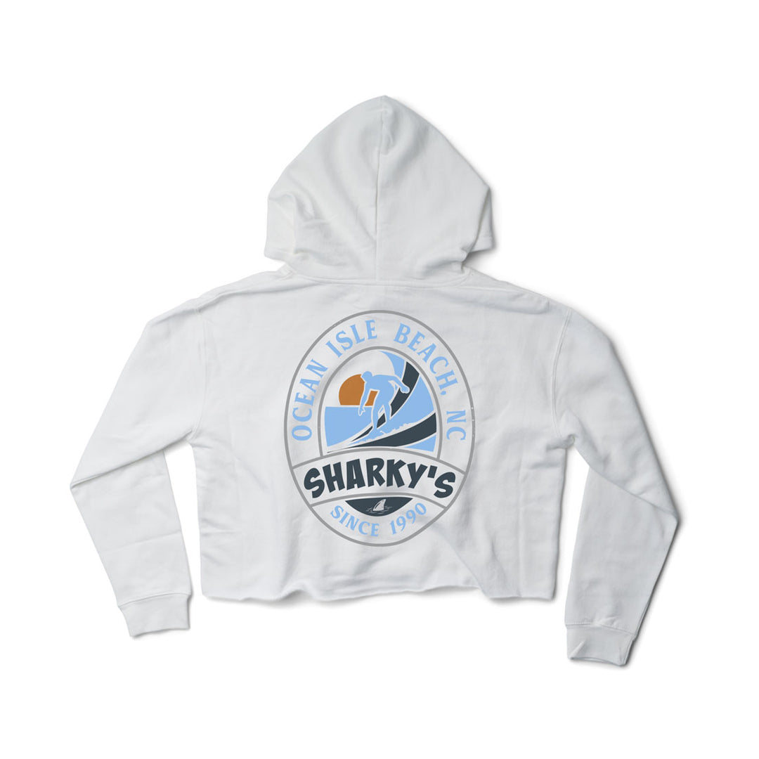 Sharky's Womens Hang Ten Cropped Hoodie